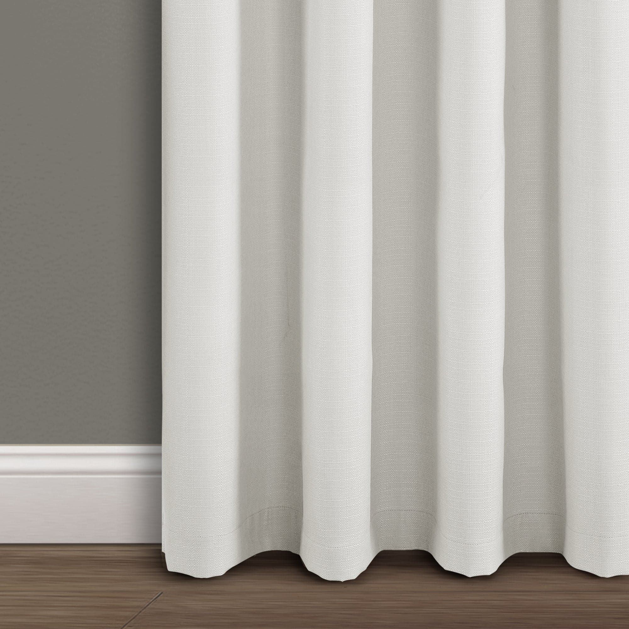 Faux Linen Absolute Blackout Grommet White Window Panel